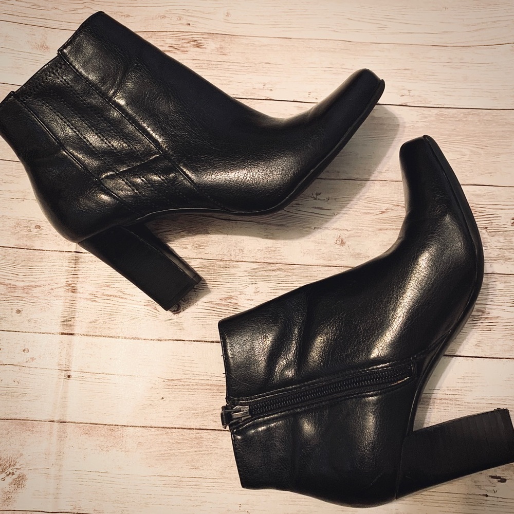 Franco Sarto Black Heeled Ankle Booties